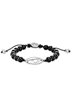 Diesel Pulsera para los hombres, Negro ágata pulsera de cuentas, Longitud: 250mm, Anchura: 23mm, Altura: 11mm, DX1434040