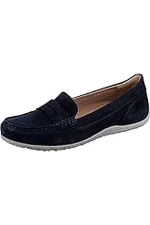 Geox D Vega Moc A, Mocasines para Mujer, Azul , 37.5 EU