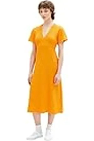 TOM TAILOR 1036605 Vestido, 31684-Mango Naranja Brillante, L para Mujer