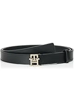 Tommy Hilfiger Cinturón Mujer Logo 2,5 cm Cinturón de piel, Negro (Black), 100 cm
