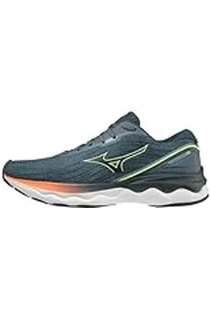 Mizuno Wave SKYRISE 3, Zapatillas de Running Hombre, Smoke Blue/Neo Lime/NeonFlame, 44.5 EU