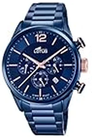 Lotus Reloj Hombre 18680/2 Chrono Caja de Acero Inoxidable 316l Azul Correa de Acero Inoxidable 316l Azul