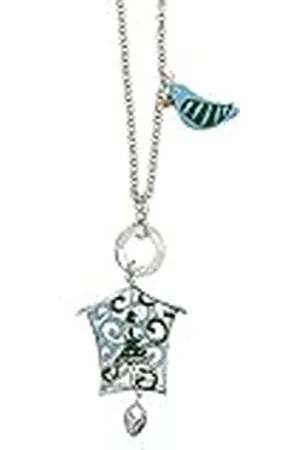Le carose Collar de mujer colección piro piro. La joya es de latón, galvanoplastia blanca y colgante esmaltado con colgante en forma de pájaro. Tamaño: collar de 100 cm, colgante de 4 cm, M, Bronce