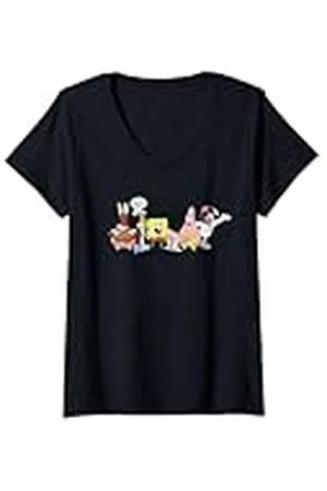 Spongebob Mujer Sponge Bob - Cast Group Camiseta Cuello V