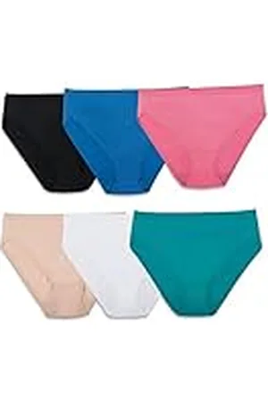 Fruit Of The Loom De la Mujer 6 Pack Microfibra Hi-Cut Bragas (Colores y Impresiones Puede Variar) - Multi