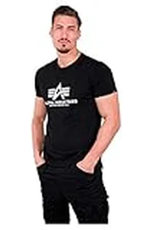 Alpha Industries Basic Camiseta, Negro (Black-03), 3XL para Hombre