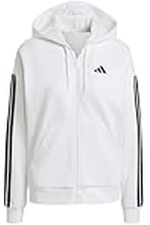 adidas Mujer Essentials 3-Stripes Full-Zip Fleece Hoodie, , L