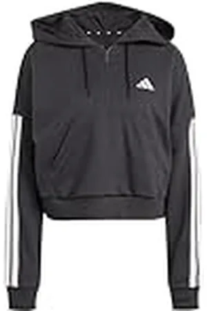 adidas Sudadera con Capucha y Cremallera de Rizo francés de 3 Rayas para Mujer (Paquete de 1)