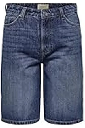ONLY Onlsonny HW Wide Dnm Shorts Nas843 Noos Pantalones Cortos Vaqueros Largos De Talle Alto Ajuste Normal, , XL para Mujer