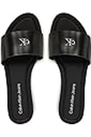 Calvin Klein Flat Sandal Slide MG YW0YW01697, Sandalias Planas Mujer, Black (Triple Black), 36 EU