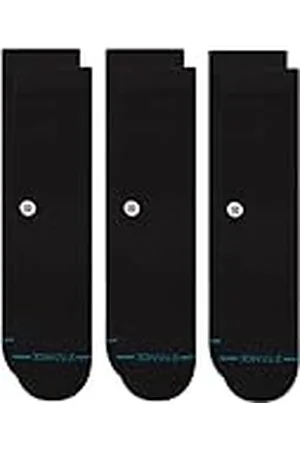 Stance M556d18icp Calcetín Casual, Negro, Medium (Pack de 3) para Hombre