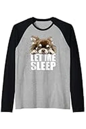 Raf THE ARTIST Designs Chihuahua de pelo largo Let Me Sleep Chiwawa Dog Lover Camiseta Manga Raglan