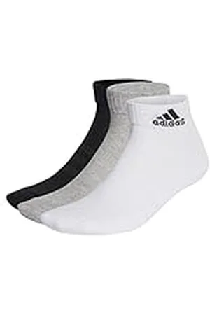 adidas Cushioned Sportswear 3 Pairs, Calcetines tobilleros Unisex niños, Gris (Medium Gris Oscuro Heather/White/Black), 31-33 EU