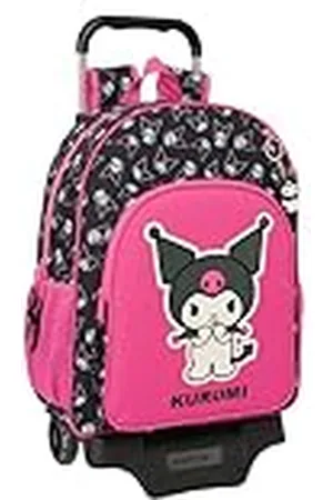 Safta KUROMI - Mochila Escolar Grande con Carro, Mochila Niño, Mochila Infantil, Adaptable a Carro, Ideal para Niños en Edad Escolar, Cómoda y Versátil, Calidad y Resistencia, 33x15x42 cm