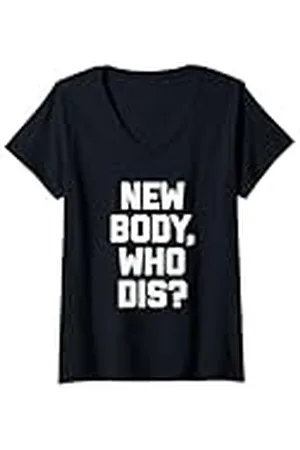 Funny Saying Shirt & Funny T-Shirts With Sayings Mujer New Body, Who Dis? Camiseta divertida frase sarcástica novedad Camiseta Cuello V