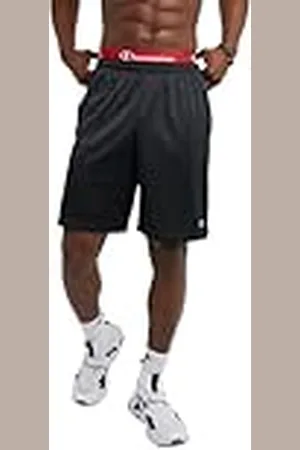Champion Mesh Gym, Lightweight Athletic Shorts for Men (Reg. or Big, Black C Patch Logo, X-Large Tall