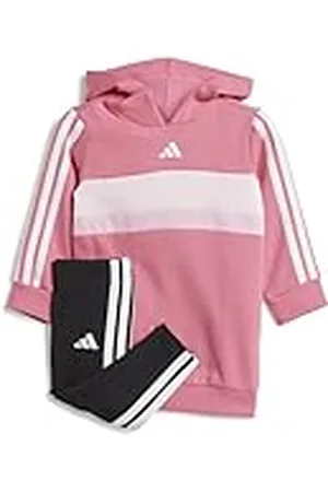 adidas Seasonal Essentials TIBERIO 3 Stripes Fleece Leggings Set, Chándal Bebé-Niñas,