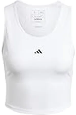 adidas Mujer Techfit Cropped Training Tank Top, White, XXL
