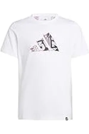adidas Unisex niños Codes Photoreal Logo Graphic T-Shirt, White, 15-16 Years