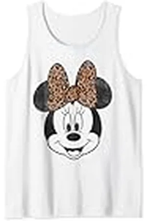 Disney Minnie Mouse Vintage Leopard Print Bow Portrait Camiseta sin Mangas