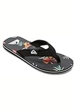 Quiksilver Molokai Layback, Sandalia Hombre, Negro, Naranja y Verde, 46 EU