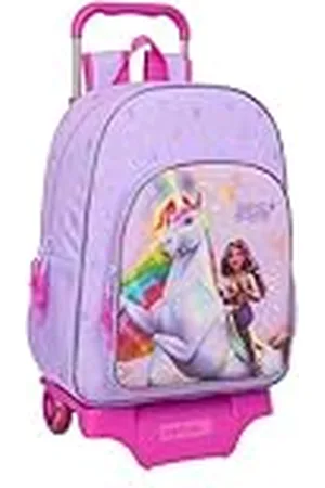 Safta UNICORN ACADEMY - Mochila Escolar Grande con Carro, Mochila Niño, Mochila Infantil, Adaptable a Carro, Ideal para Niños en Edad Escolar, Cómoda y Versátil, Calidad y Resistencia, 33x15x42 cm