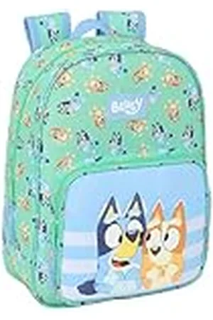Safta BLUEY SISTERS - Mochila Escolar Infantil Animada, Mochila Niño, Mochila Infantil, Adaptable a Carro, Ideal para Niños en Edad Escolar, Cómoda y Versátil, Calidad y Resistencia, 26x11x34 cm