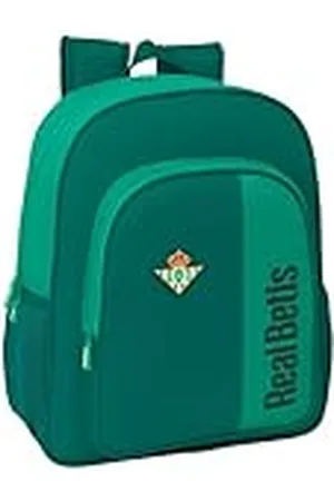 Safta REAL BETIS BALOMPIÉ - Mochila Junior, Adaptable a Carro, Ideal para Niños de Diferentes Edades, Cómoda y Versátil, Calidad y Resistencia, 32x12x38 cm