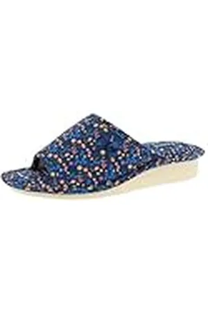 De Fonseca Pantofola Donna Aperta Rasatello con Motivi Floreali, Fodera Cotone, Suola in Gomma TPR Rinforzata, Pantuflas Mujer, , 40 EU