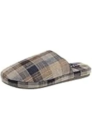 De Fonseca Zapatillas para hombre, con tejido de fantasía tartán escocés, suela de goma TPR reforzada, zapatillas de casa, color topo fantasía, 41/42 EU, , 41/42 EU