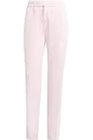 adidas Mujer Essentials 3-Stripes French Terry Cuffed Pants, Clear Pink/White, L