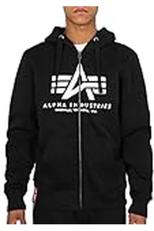 Alpha Industries Basic Zip Sudadera, Negro (Black-03), XXL para Hombre