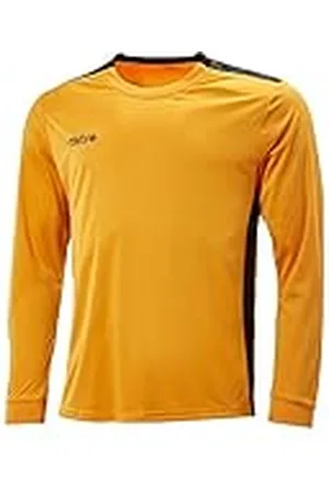 Mitre Kids Charge Long Sleeve Football Match Day Shirt - Amber/ Black Small Youth/26-28 Inch