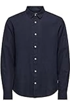 Only & Sons Onscaiden LS Solid Linen Camiseta Noos Camisa de Manga Corta, , M para Hombre