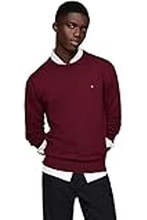 Tommy Hilfiger Jersey Hombre Crew Neck Regular Fit, Rojo (Deep Rouge), XXL