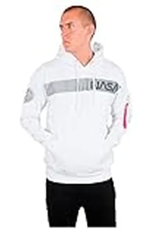 Alpha Industries NASA RS Sudadera, Blanco (White-09), XL para Hombre