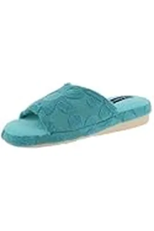 De Fonseca Pantofola Donna Aperta Cotone Operato con Fiori Rilievo, Suola In Gomma TPR Rinforzata, Ciabatte Da Casa, Pantuflas Mujer, , 37 EU
