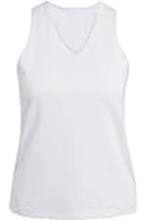 adidas Mujer Club Tennis Climacool V-Neck Tank, White, L