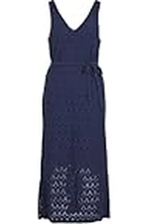 VILA Viamalina V-Neck S/L Midi Dress/PB, , M Mujeres