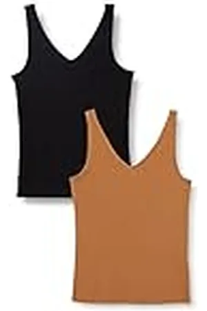 ONLY Onlnulan Rib S/L Camiseta con Cuello en V CS Jrs 2 Unidades Top, , Mujer