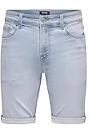 Only & Sons Onsply Jog LBD 0023 Ana Dnm Shorts Noos Pantalones Cortos Vaqueros, , XXL Hombres