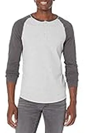 Amazon Camisa Henley de Manga Larga de Ajuste Entallado Hombre, , M