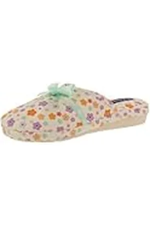 De Fonseca Pantofola Donna Rasatello con Motivi Floreali, Fodera Cotone, Suola In Gomma TPR Rinforzata, Ciabatte Da Casa, Pantuflas Mujer, , 39 EU