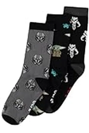 STAR WARS Calcetines Crew de The Mandalorian (paquete de 3), 39/42