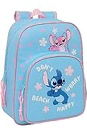 Safta STITCH HAPPY - Mochila Escolar Infantil Animada, Mochila Niño, Mochila Infantil, Adaptable a Carro, Ideal para Niños en Edad Escolar, Cómoda y Versátil, Calidad y Resistencia, 26x11x34 cm