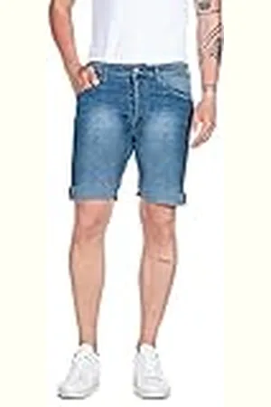 Replay Rbj.901 Short Pantalones Cortos de Jean, 009 Azul Medio, 27W Regular para Hombre
