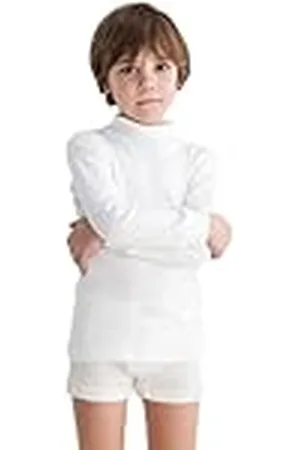 BABIDU Punt NOU Camiseta Cuello Medio Alto Semicisne, Ropa Interior para Niño y Niña, , 16 años Unisex niños