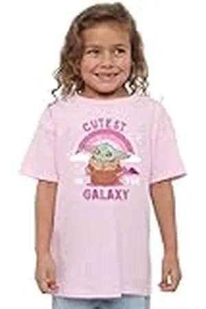 STAR WARS Mandarin creative ltd Grogu Cutest in The Galaxy Girls T Shirt Camiseta, , 9-10 años para Niñas