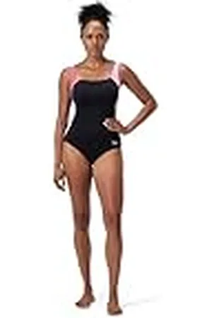 Speedo Shaping LunaLustre Printed Traje de baño para Mujer, Neon Violet, 32