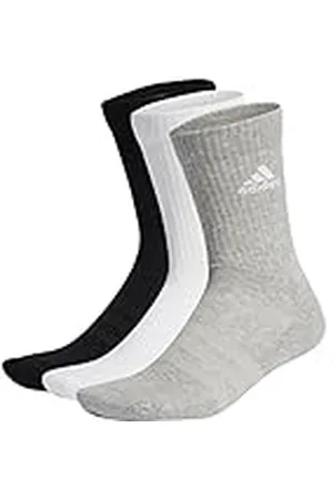 adidas C Spw Crw 3p Calcetines, medium grey heather/white/black, Talla KL- 25-27 EU Unisex Niño, (Pack de 3)